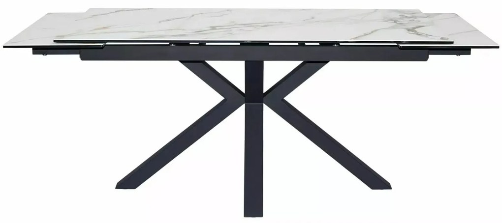 Stół rozkładany COLUMBUS CERAMIC 160(240)x90 biały/czarny mat SIGNAL