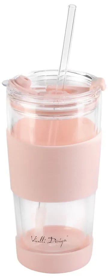 Różowy kubek termiczny 600 ml Fuori – Vialli Design