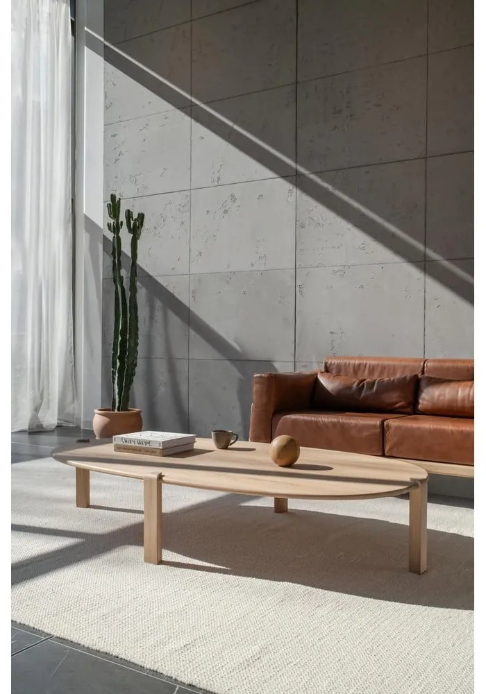 Stolik z litego drewna dębowego w naturalnym kolorze 100x180 cm Kulin – Gazzda