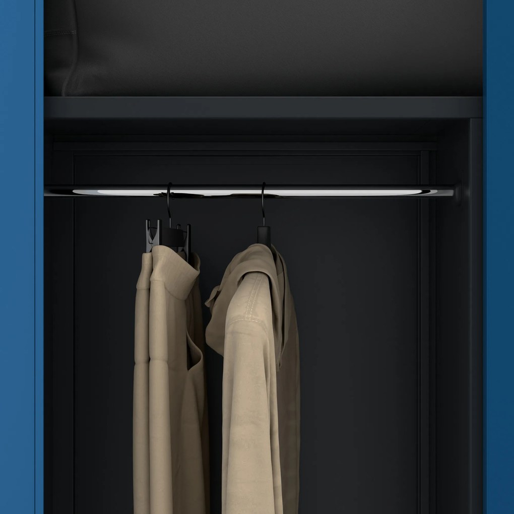 Szafa gospodarcza zamykana DAWID 900 x 1850 x 450 mm, antracytowo-niebieska