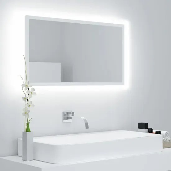 Wiszące Lustro Led W Białej Ramie F6-S16