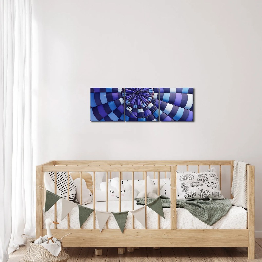 Obraz struktury latającego balonu (z zegarem) (90x30 cm)