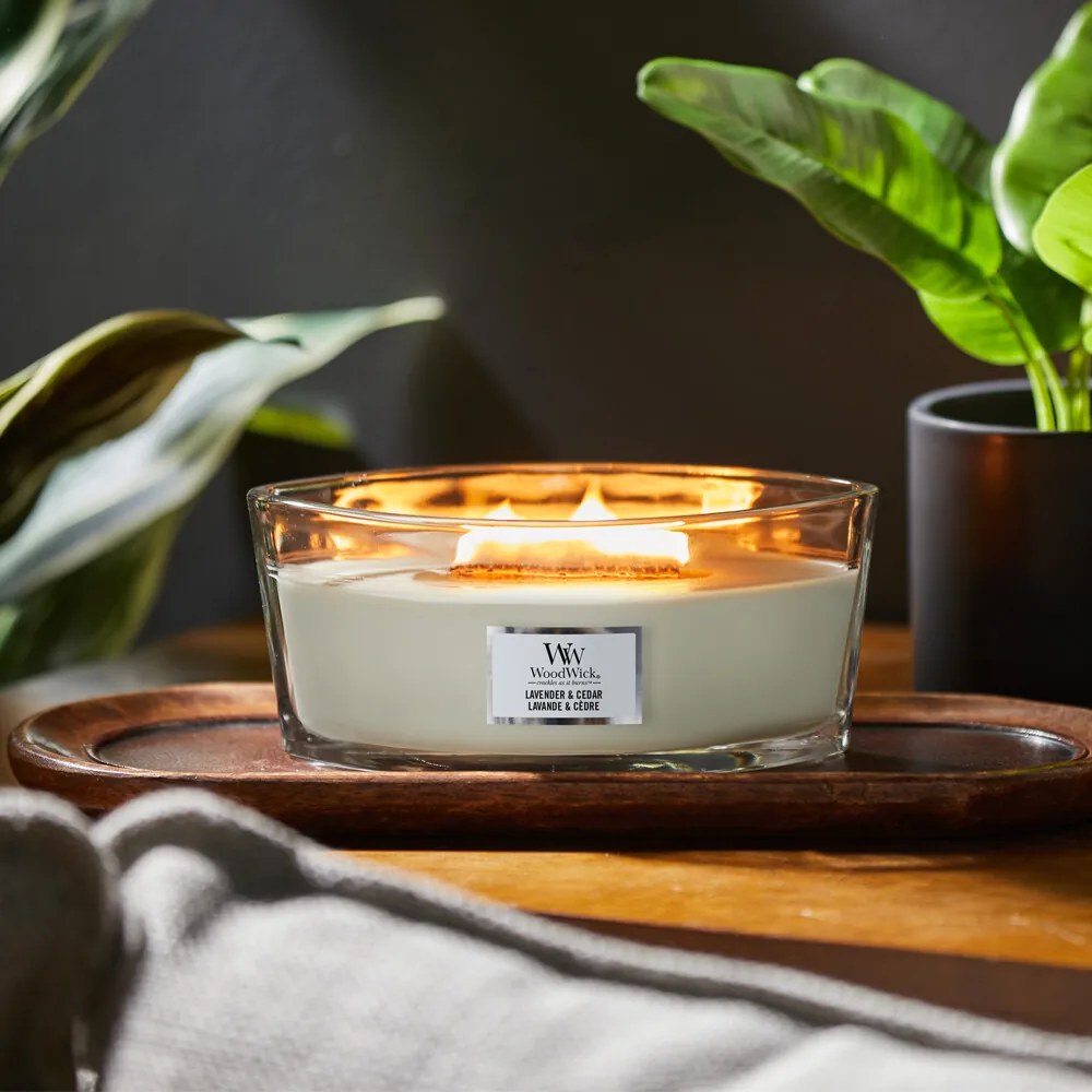 WoodWick Świeca zapachowa Łódź Lavender & Cedar, 453 g