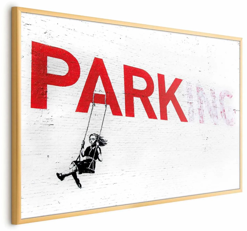 Plakat Parking 60x40 cm z ramą złotą bez marginesu ARTGEIST B