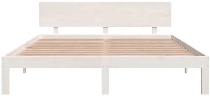 Białe podwójne łóżko drewniane 160x200 N8-D87