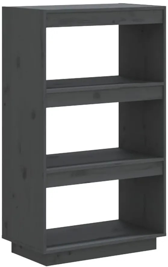 Szary drewniany niski regał na książki L2-F14