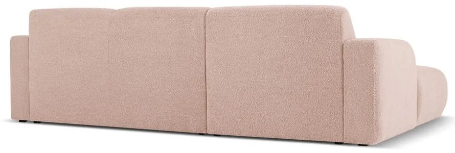 Różowy narożnik z materiału bouclé (lewostronny) Molino – Micadoni Home