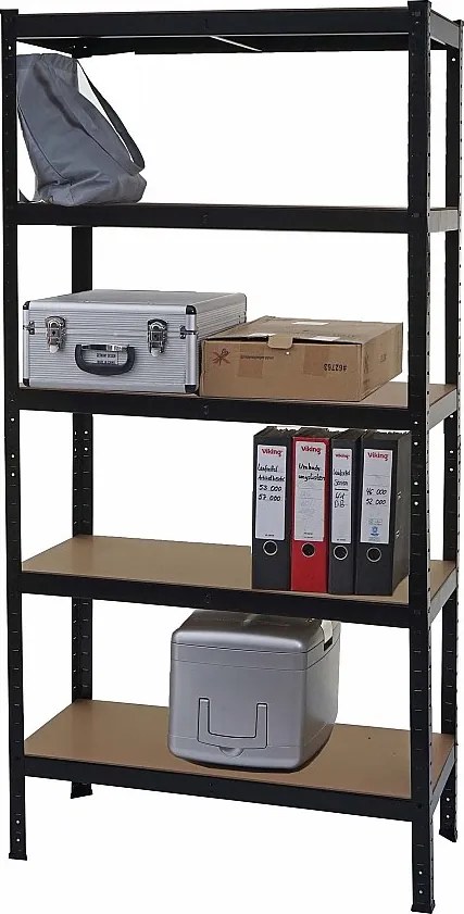 Wytrzymałe regały MCW-E33,  czarny 180x90x40cm