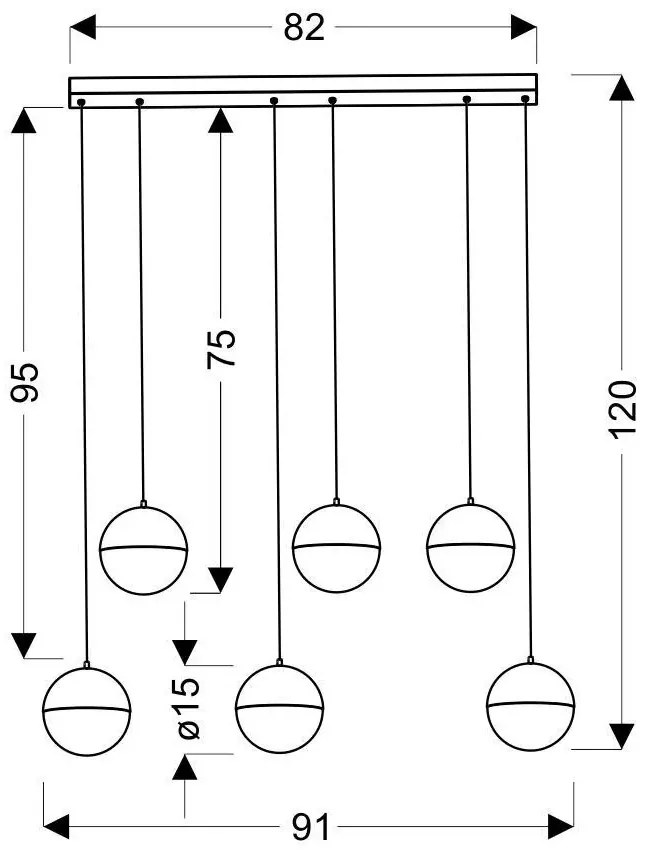 Szara nieregularna lampa ledowa - M118-Miling