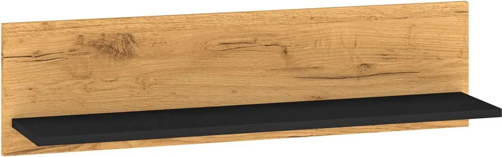 Półka COLIN 11 dąb złoty craft/czarna ML MEBLE