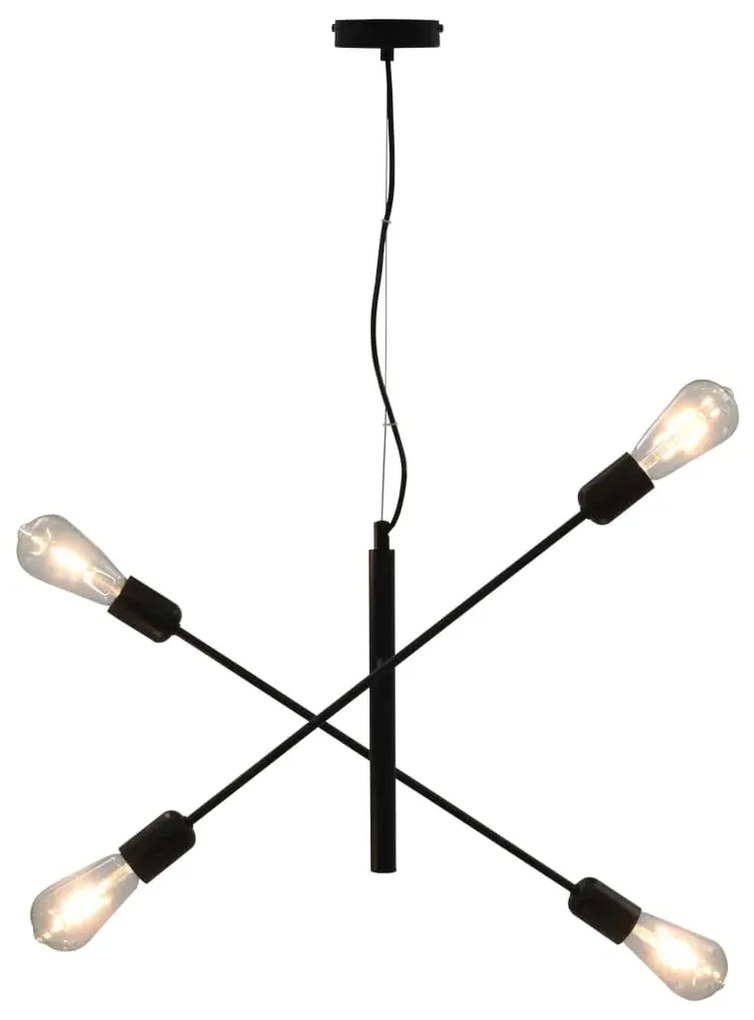 Czarna ruchoma lampa wisząca z żarówkami - EX82-Lanko