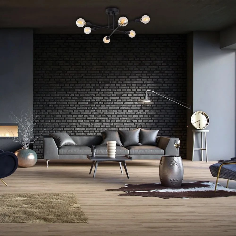 Czarna lampa sufitowa 64x64 cm Flower – Opviq lights