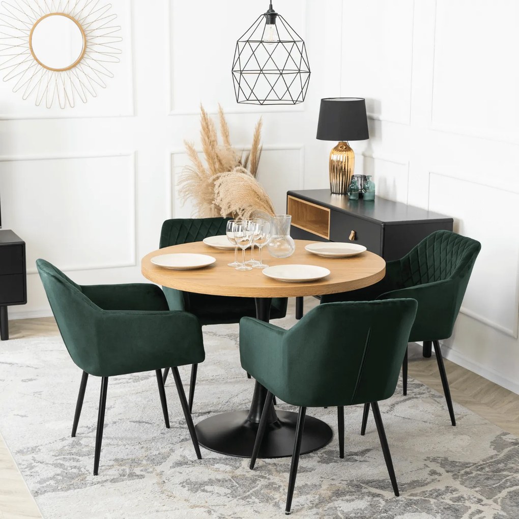 Krzesło Tapicerowane SHANE Zielone Nowoczesne Loft