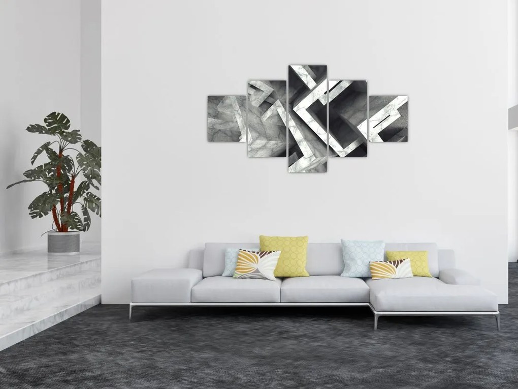 Abstrakcyjny obraz kostek (125x70 cm)