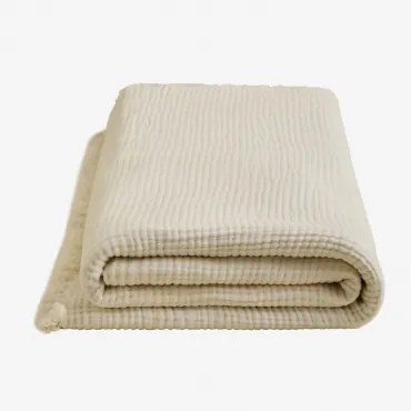 Kołdra Z Gazy Bawełnianej Jobert Kremowa & Łóżko 135/140/150/160cm (230 X 250 Cm) - Sklum