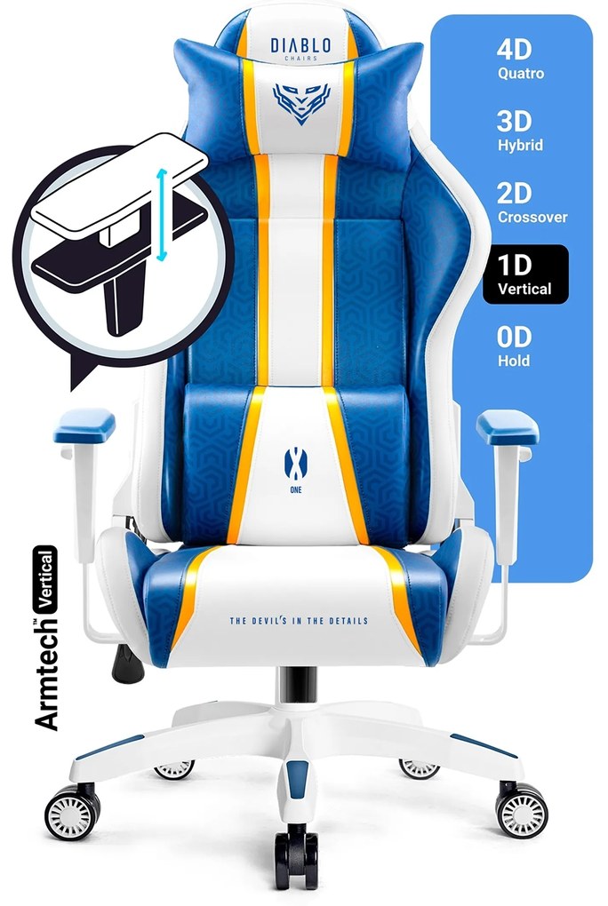 Fotel gamingowy Diablo X-One 2.0 King Size, Aqua Blue