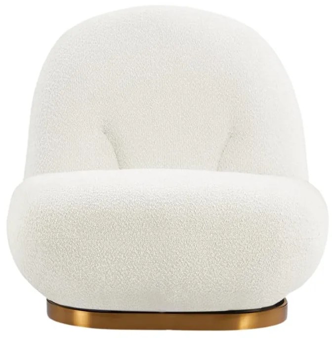 Fotel obrotowy z białej bukli - LODOSA