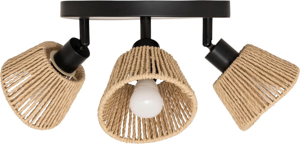 Lampy sufitowe MYHA 3 klosze z plecionego papieru, 3 x Ø 25 cm
