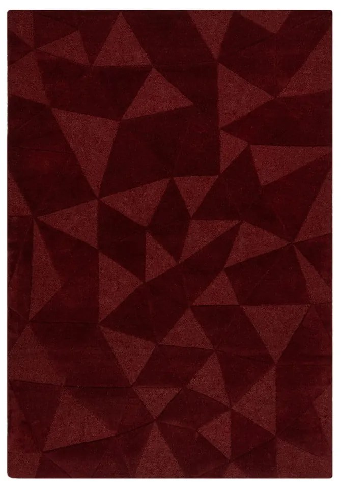 Bordowy wełniany dywan tkany ręcznie 120x170 cm Shard Red – Flair Rugs