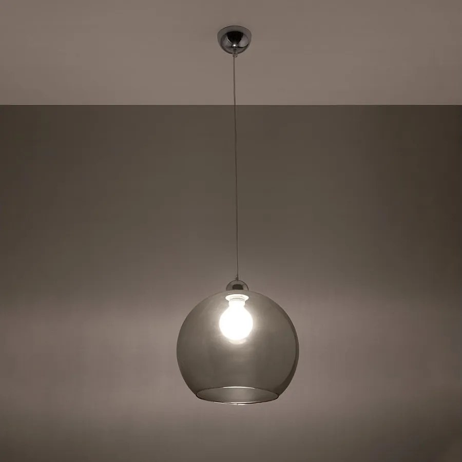 Lampy wiszące minimalistyczny Esfera, stal/szkło - 1 źródło światła 3000K - L.30 x H.120 cm - grafitowy