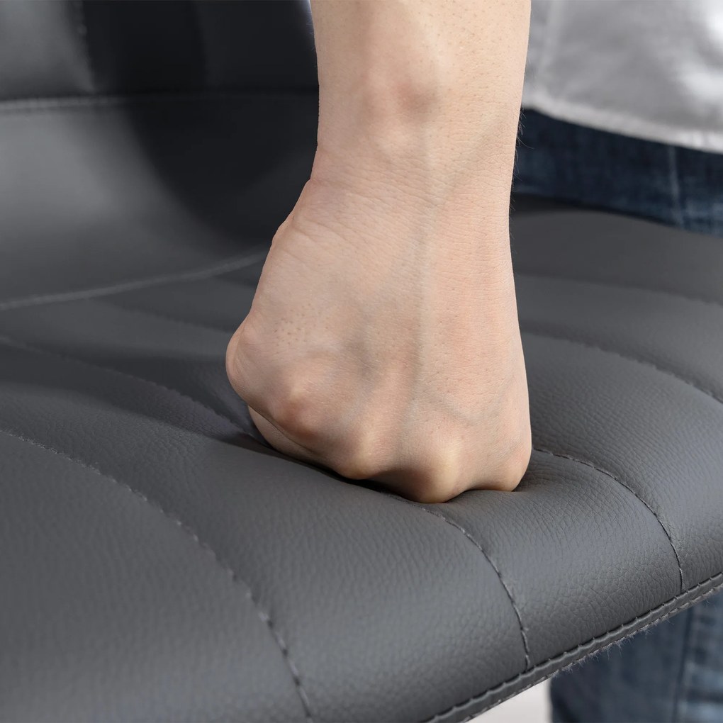 HOMCOM Zestaw 2 hokerów w stylu retro, z podnóżkiem, regulowane, 43 cm x49,5 cm x 111 cm