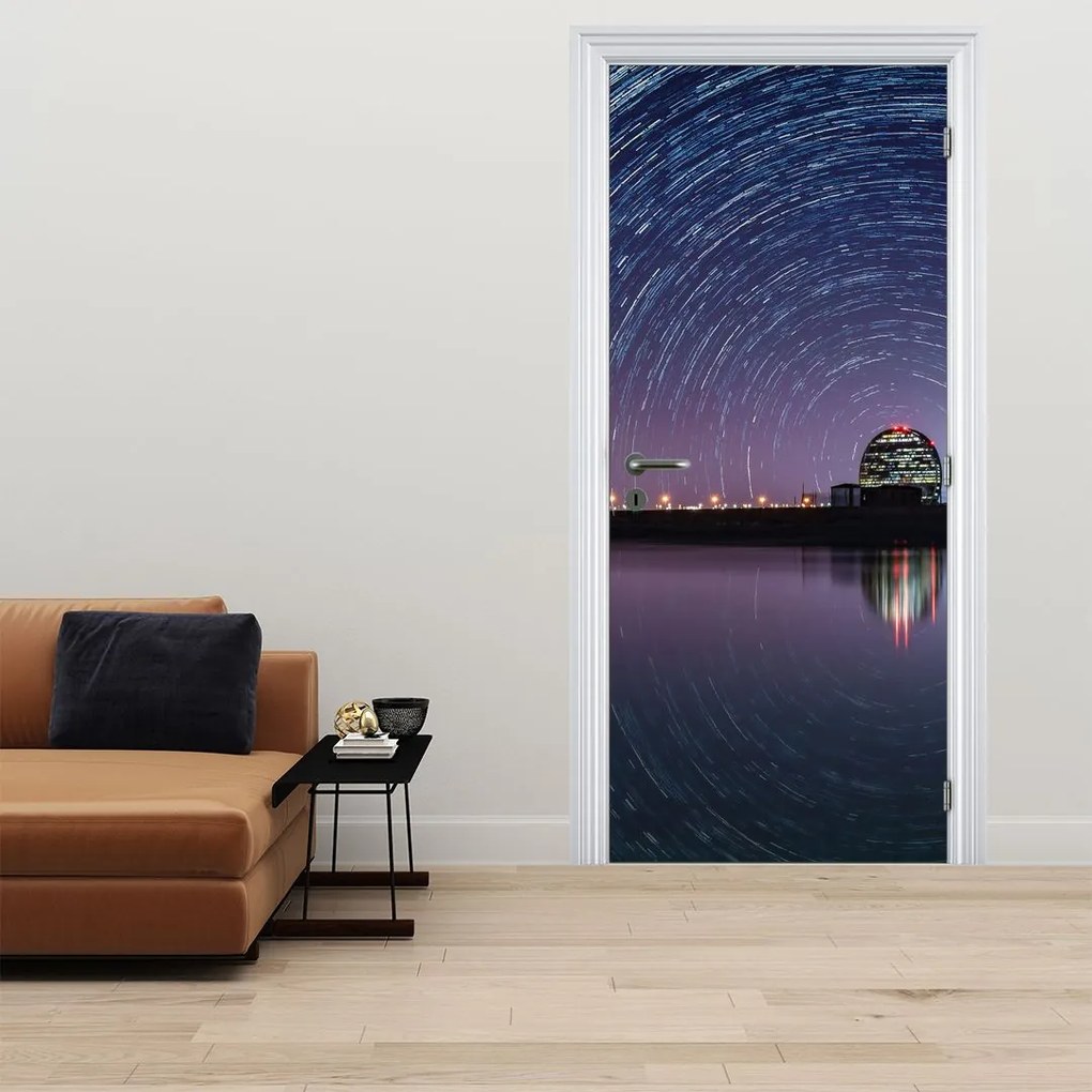 Fototapeta na drzwi - Nocne niebo z gwiazdami (95x205cm)