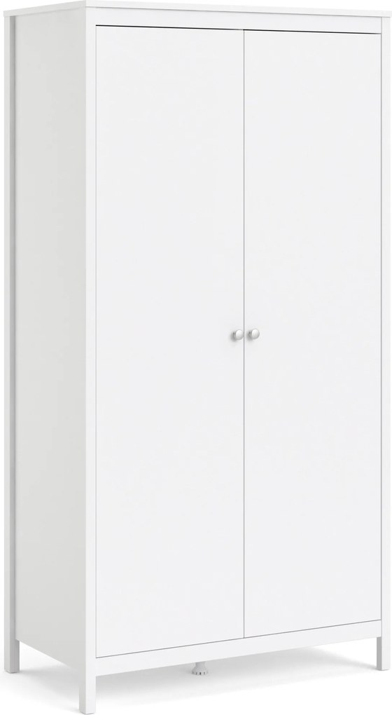 Elegancka szafa ubraniowa na nóżkach Madrid 2D biały mat