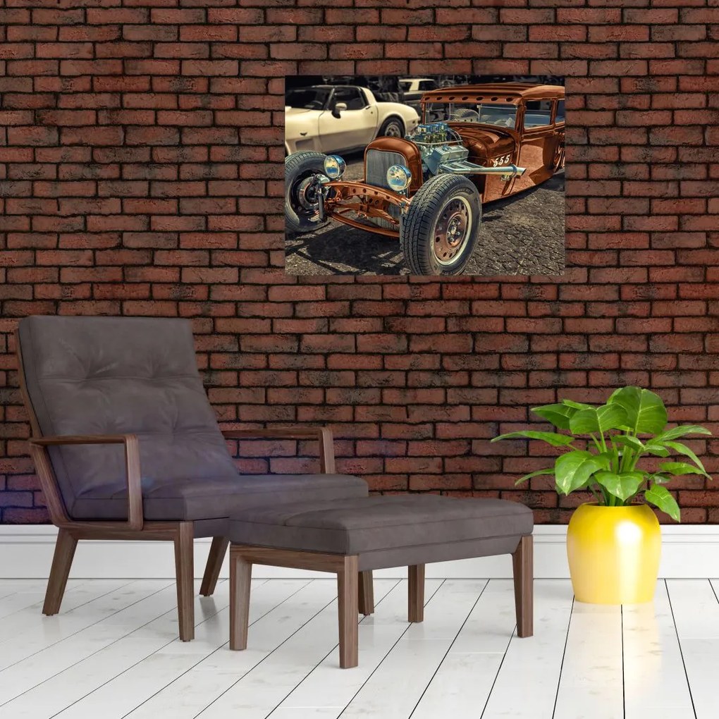Obraz brązowego samochodu (70x50 cm)