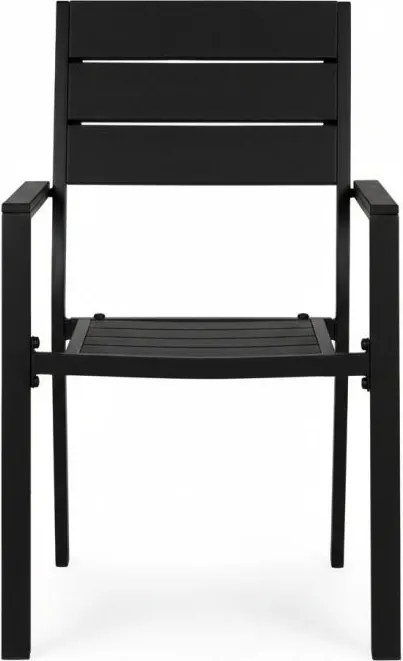 Krzesła ogrodowe Caprila - zestaw 2 szt. na taras i balkon, kolor czarny