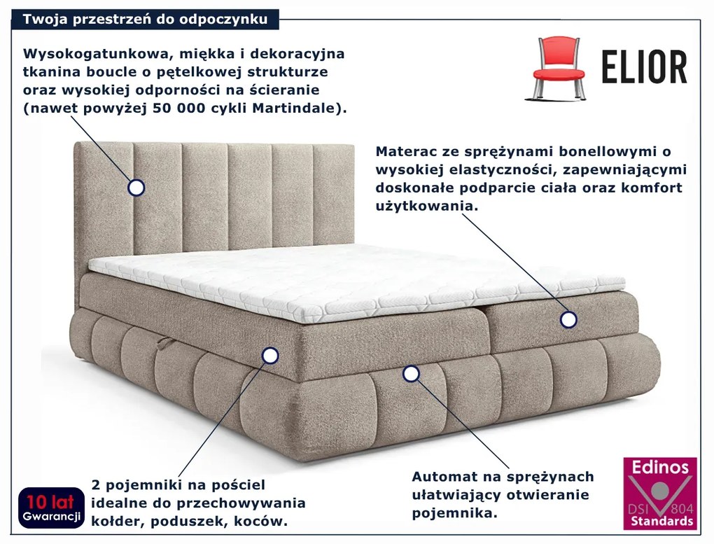 Szare nowoczesne łóżko pikowane 5 rozmiarów Z8-W06