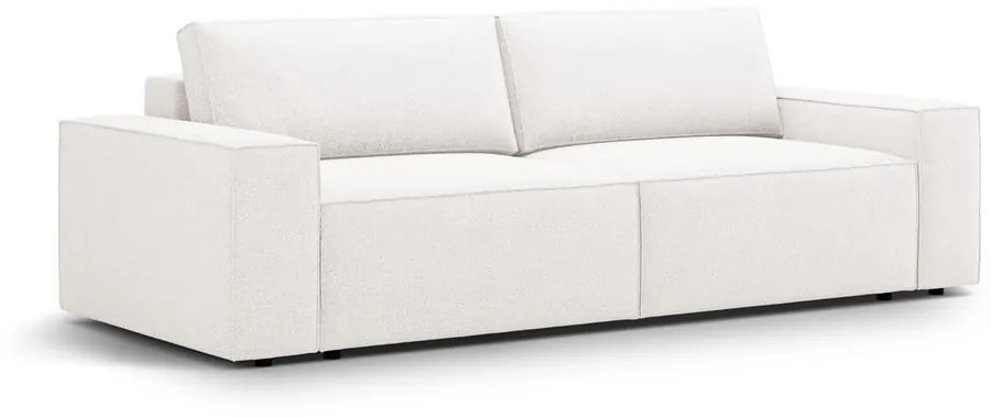 Biała rozkładana sofa z materiału bouclé 247 cm Jodie – Micadoni Home