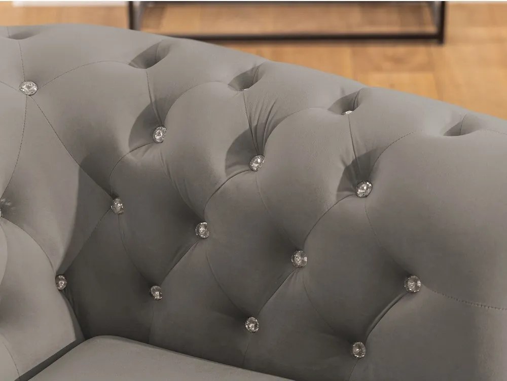 Szary aksamitny rozkładany narożnik (lewostronny/w kształcie litery L) York Blik – Ropez