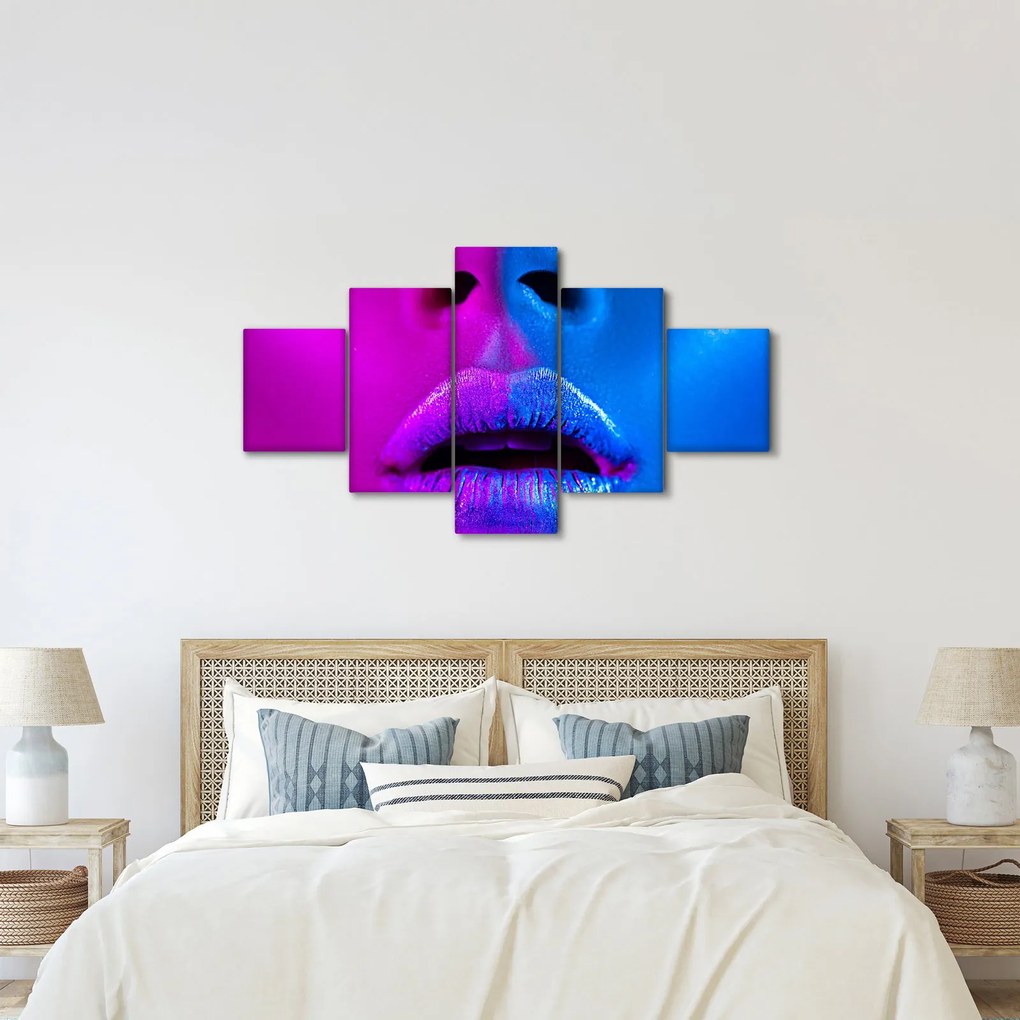 Obraz kolorowych ust (125x70 cm)