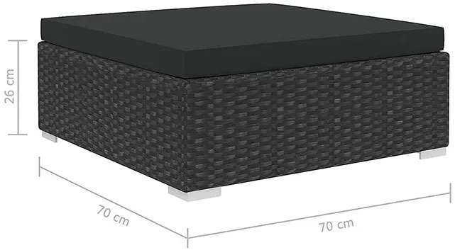 8-częściowy czarny zestaw wypoczynkowy do ogrodu Filove 3X