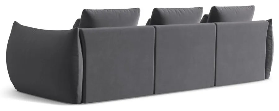 Ciemnoszara aksamitna sofa 332 cm Bloom – Micadoni