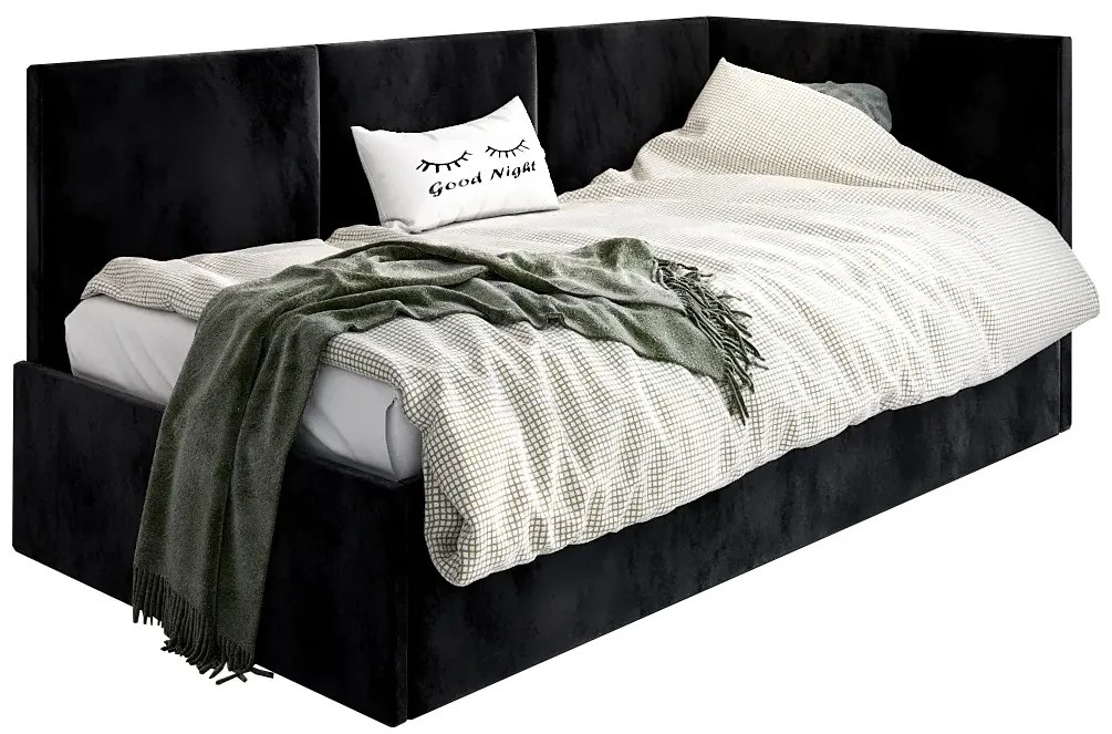 Czarny tapczan młodzieżowy K3-N12