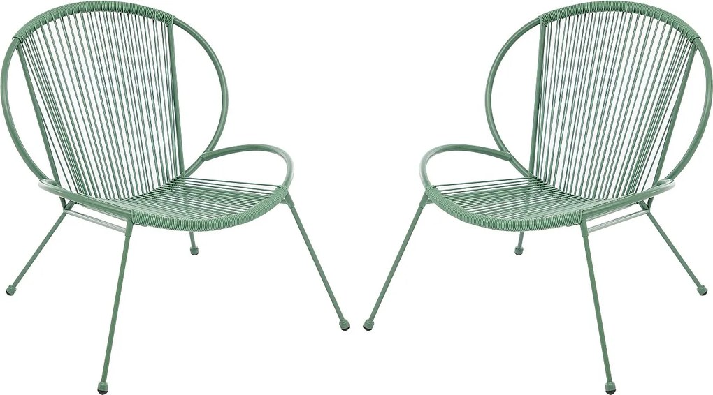 Zestaw 2 foteli ogrodowych z metalu i plecionej żywicy - Khaki - NIKAO od MYLIA