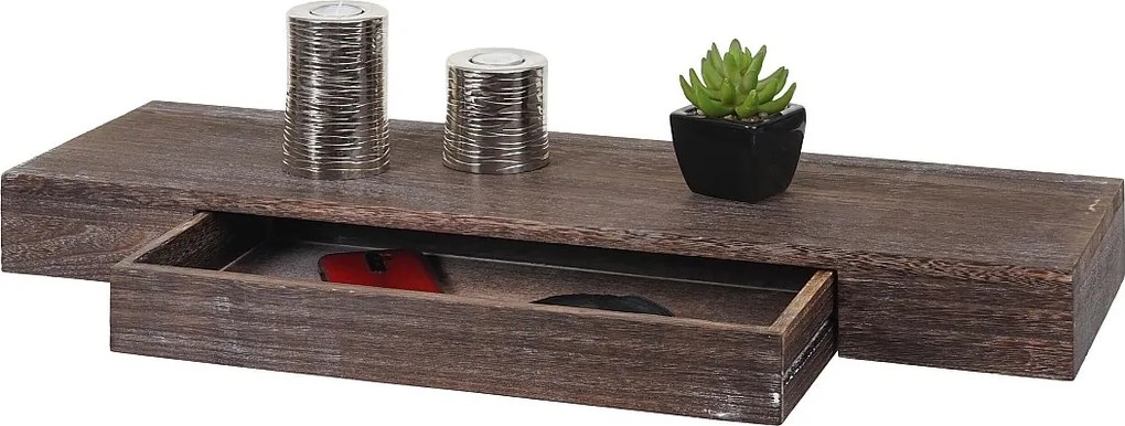 Półka ścienna MCW-H37 Szuflada,  brązowy, shabby