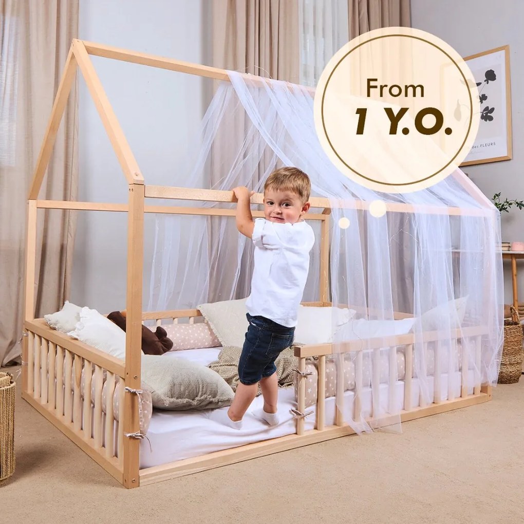 Łóżeczko Montessori z ogrodzeniem