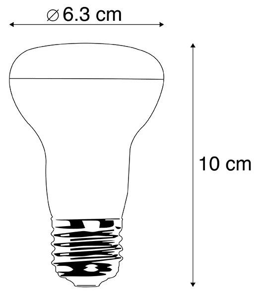 Zestaw 5 żarówek LED E27 z możliwością ściemniania R63 6,2W 520lm 2700K