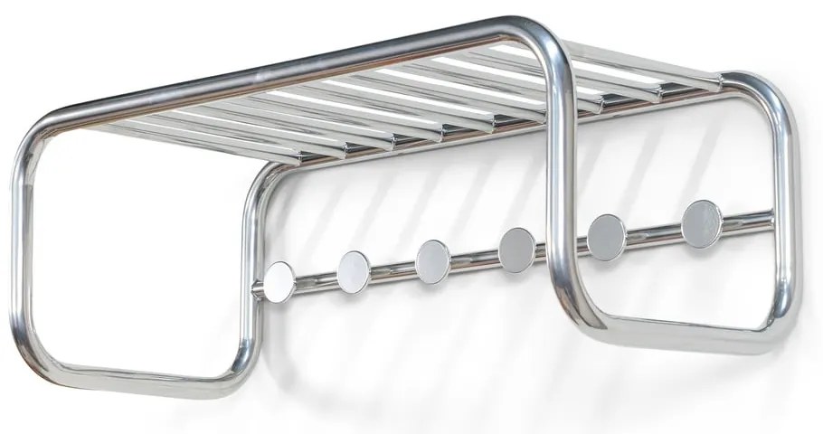 Metalowy wieszak ścienny w kolorze srebra z półką 72 cm Retro – Spinder Design