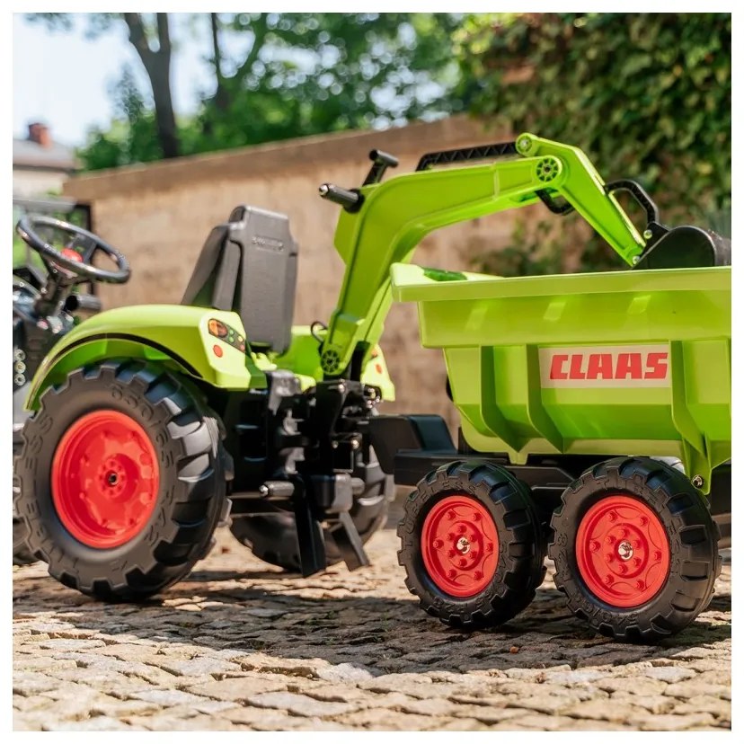 Falk traktor claas avec zielony na pedały z przyczepką od 3 lat