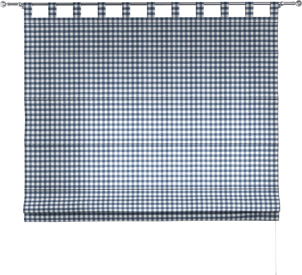Roleta rzymska Verona kolor granatowy tkanina wzorzysta