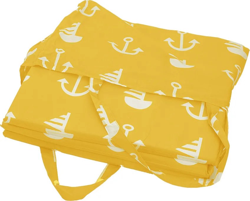 Leżak plażowy KOTWICA 180x50 cm, żółty