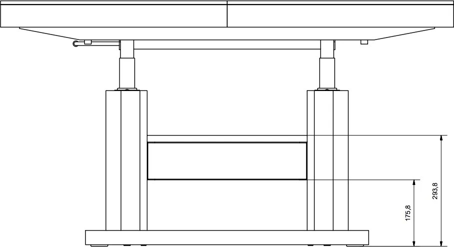 Nowoczesny ławostół z półką i szufladą Quadro Max Hubertus dąb/czarny