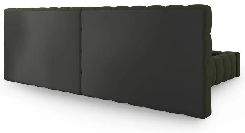 Zielone tapicerowane łóżko dwuosobowe ze schowkiem i stelażem 180x200 cm Mamaia – Micadoni Home