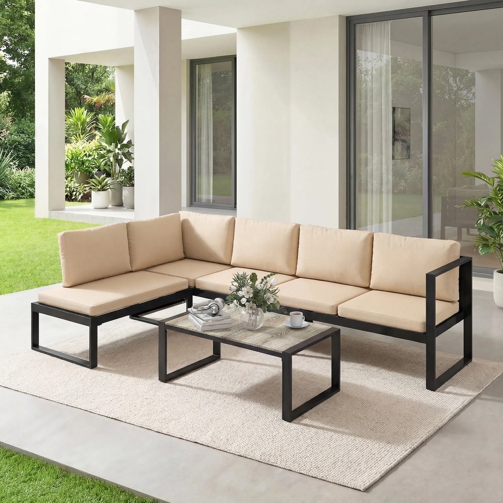 Outsunny gartenlounge loungeset ecklounge terrassenlounge loungesofa gartengarnitur | Aosom PL