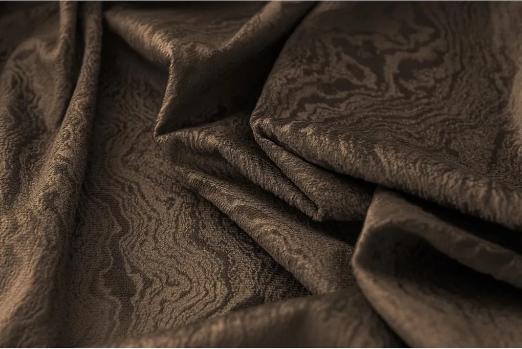 Zaciemniająca zasłona DUNES VELVET 140x250 cm, brązowa Zawieszanie: Metalowe pierścienie