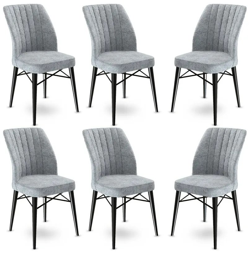 Zestaw krzeseł do jadalni Flex Grey, 6 szt., 6 szt.