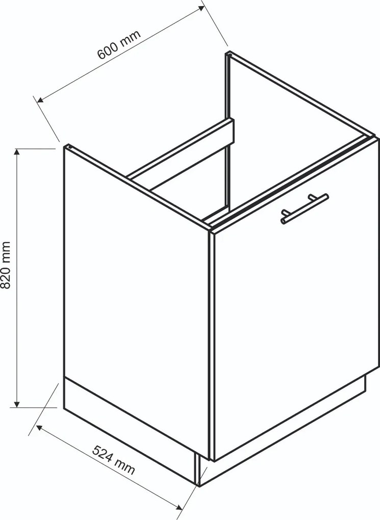 Szafka pod zlew 60 DENIS D60ZL P/L dąb London STOLKAR